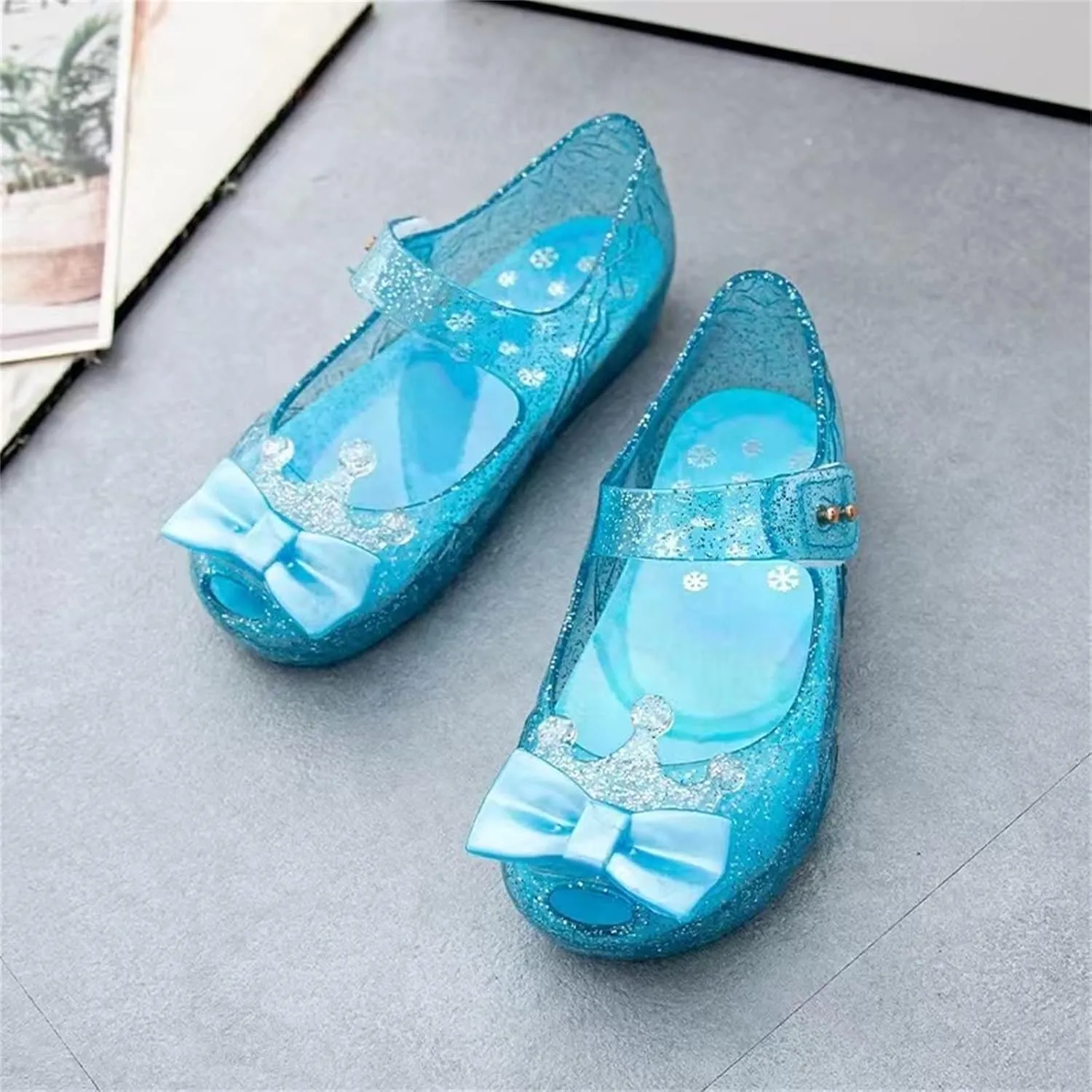 Boy Shoes Size 1 Girls Shoes Crown Flash Diamond Crystal Soft Sole Non Slip Baby Walking Shoes Light up
