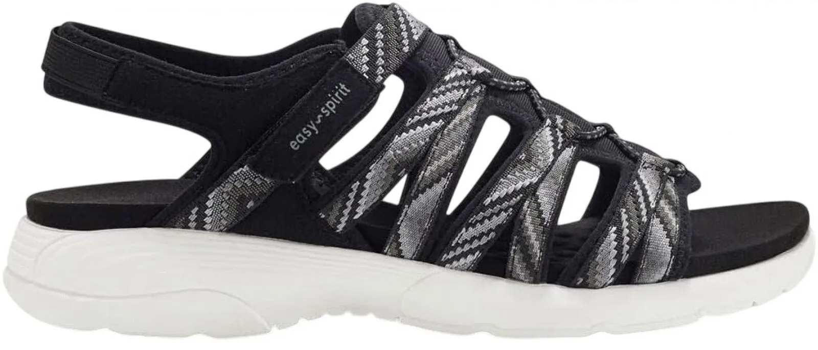 Easy Spirit Easy Dry Women's Torye8 Flat Wide Width Sandal Black Multi 9.5W