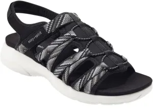 Easy Spirit Easy Dry Women's Torye8 Flat Wide Width Sandal Black Multi 9.5W