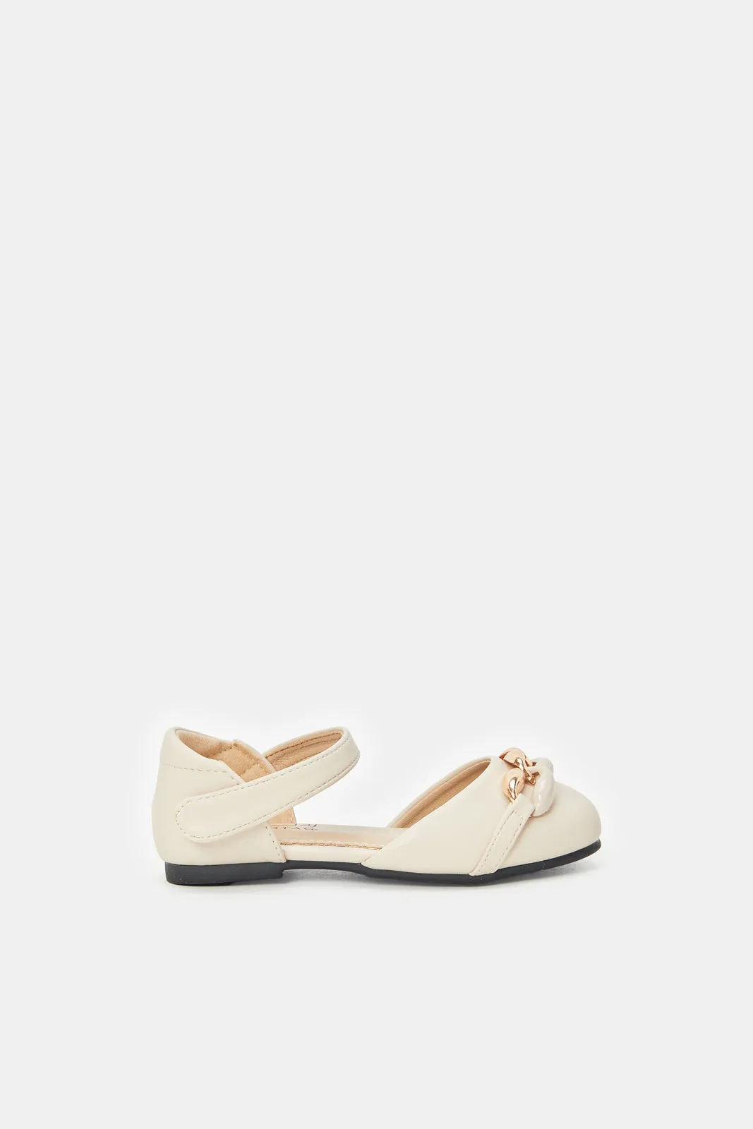 Girls Beige Buckle Sandals