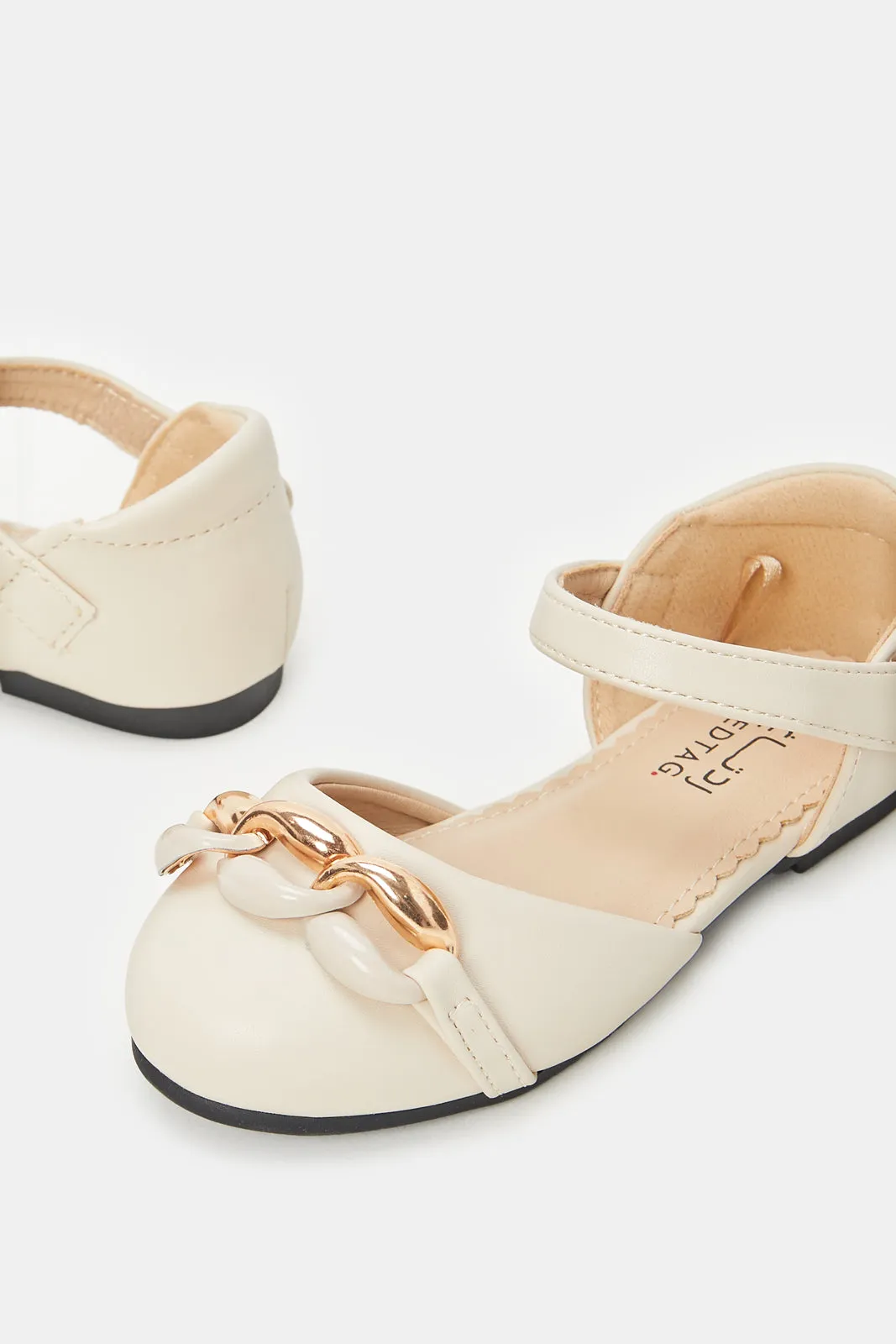 Girls Beige Buckle Sandals