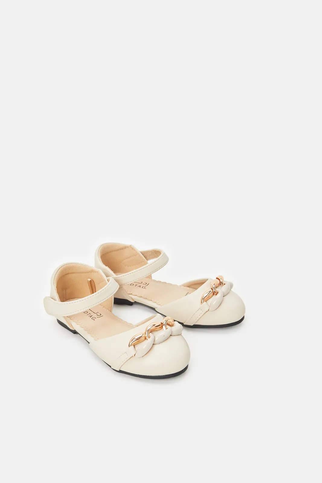 Girls Beige Buckle Sandals