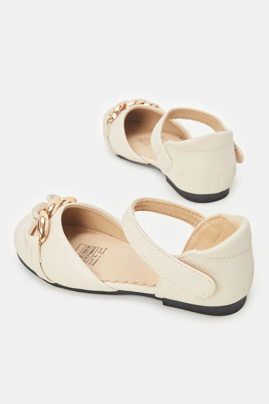 Girls Beige Buckle Sandals