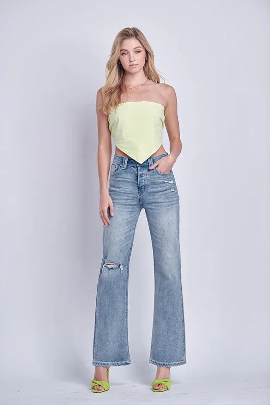 Mary 90's Vintage Stretch Wide Jeans