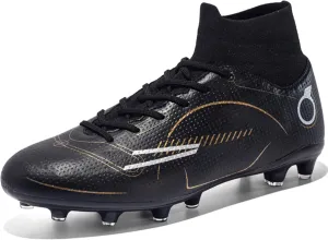 Men's Soccer Shoes Football Cleats High-Tops Lace-Up Non-Slip Spikes AG/FG