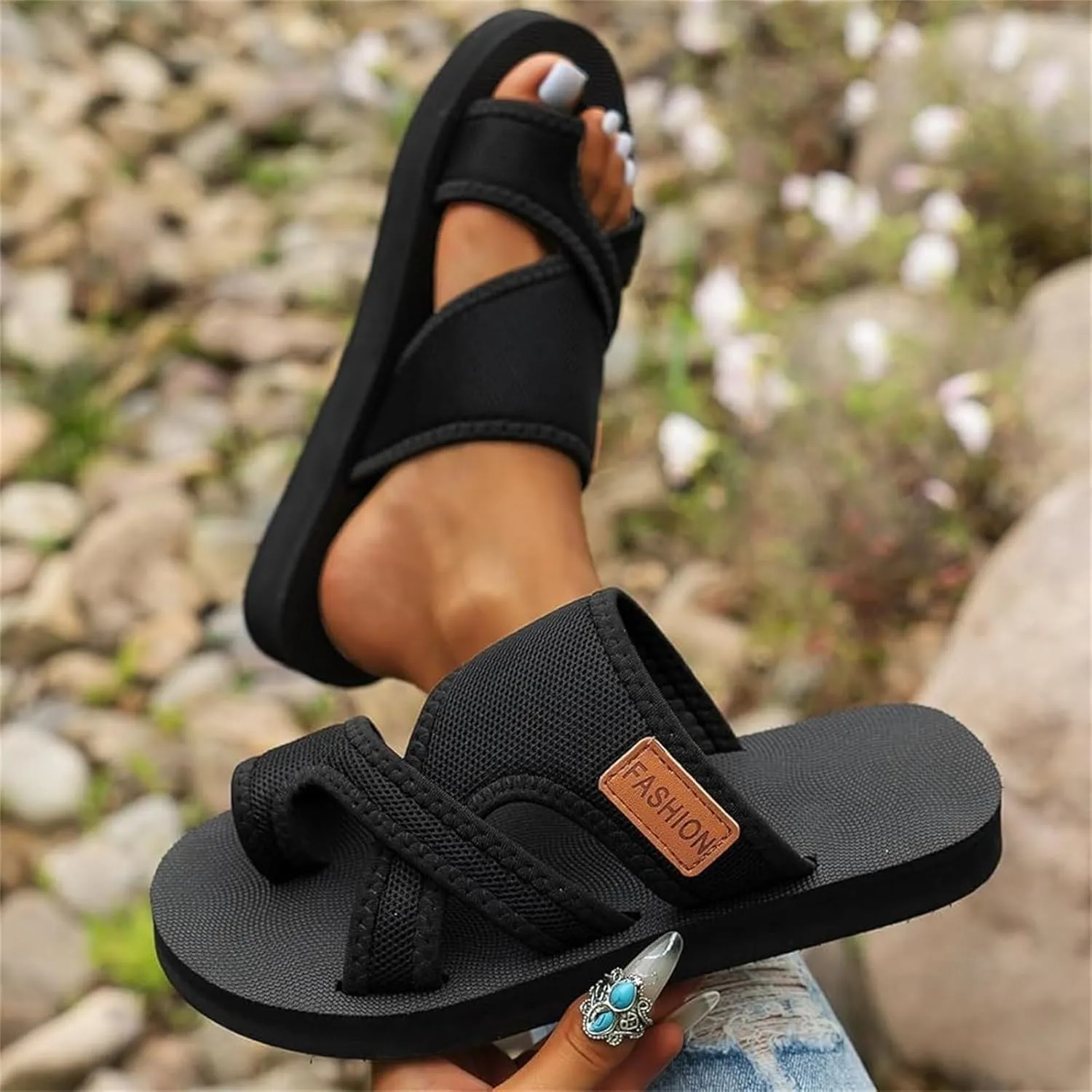 Mesh Slippers with Arch Support for Women Orthopedic Slip On Open Toe Flip Flops Comfortable Summer Walking Sandals