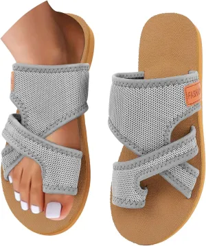 Mesh Slippers with Arch Support for Women Orthopedic Slip On Open Toe Flip Flops Comfortable Summer Walking Sandals