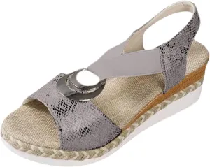 Orthopedic Wedge Sandals for Women Open Toe Ankle Strap Sandals Arch Support Espadrilles Wedges Sandal Comfortable Dressy Summer Shoes Fashion Casual Beach Sandal with Metal Buckle