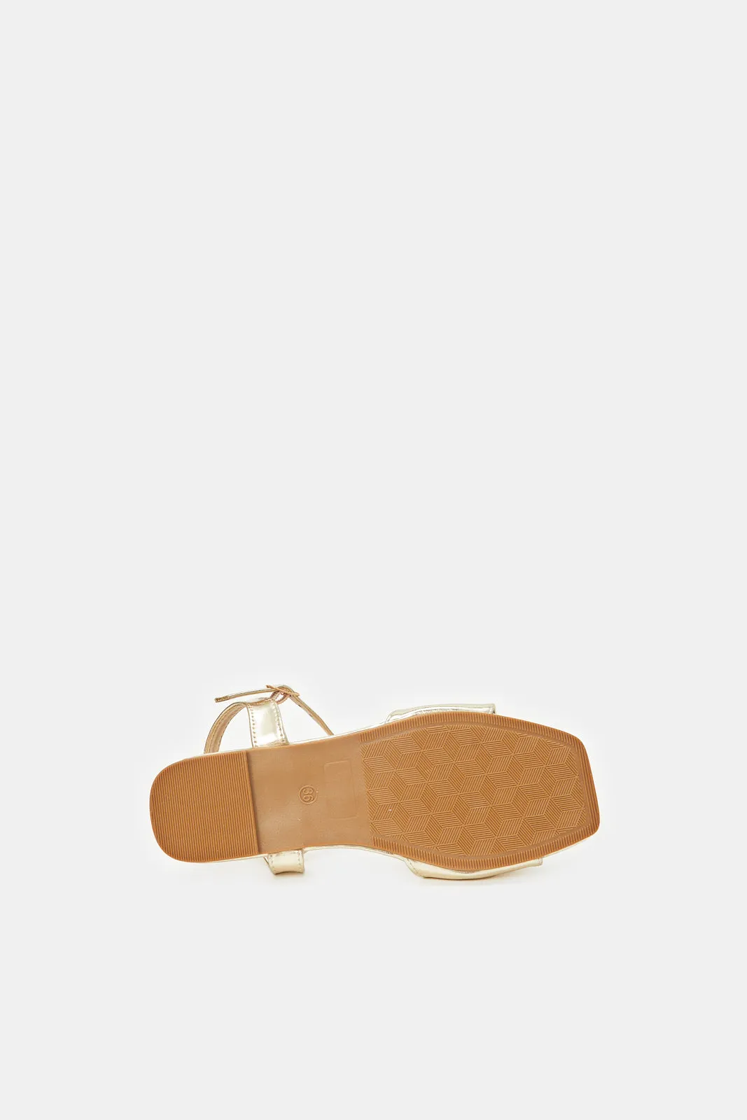 Senior Girls Gold Bow Sandal