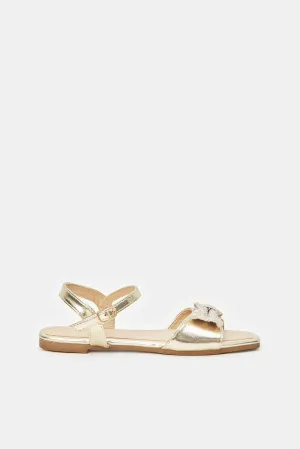 Senior Girls Gold Bow Sandal