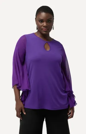 Ulla Popken Purple Keyhole Top
