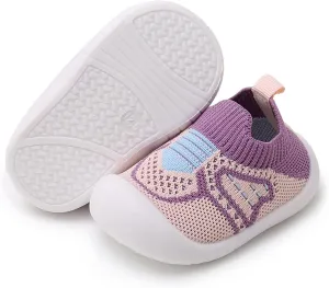 WILLFUN Toddler Boy Girl Mesh Sneakers Baby Knitted Walking Shoes Infant Soft Sole Trainers 1-3 Year-Old Little Kid Breathable Outdoor Shoes