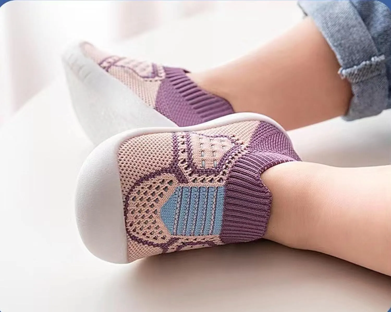 WILLFUN Toddler Boy Girl Mesh Sneakers Baby Knitted Walking Shoes Infant Soft Sole Trainers 1-3 Year-Old Little Kid Breathable Outdoor Shoes