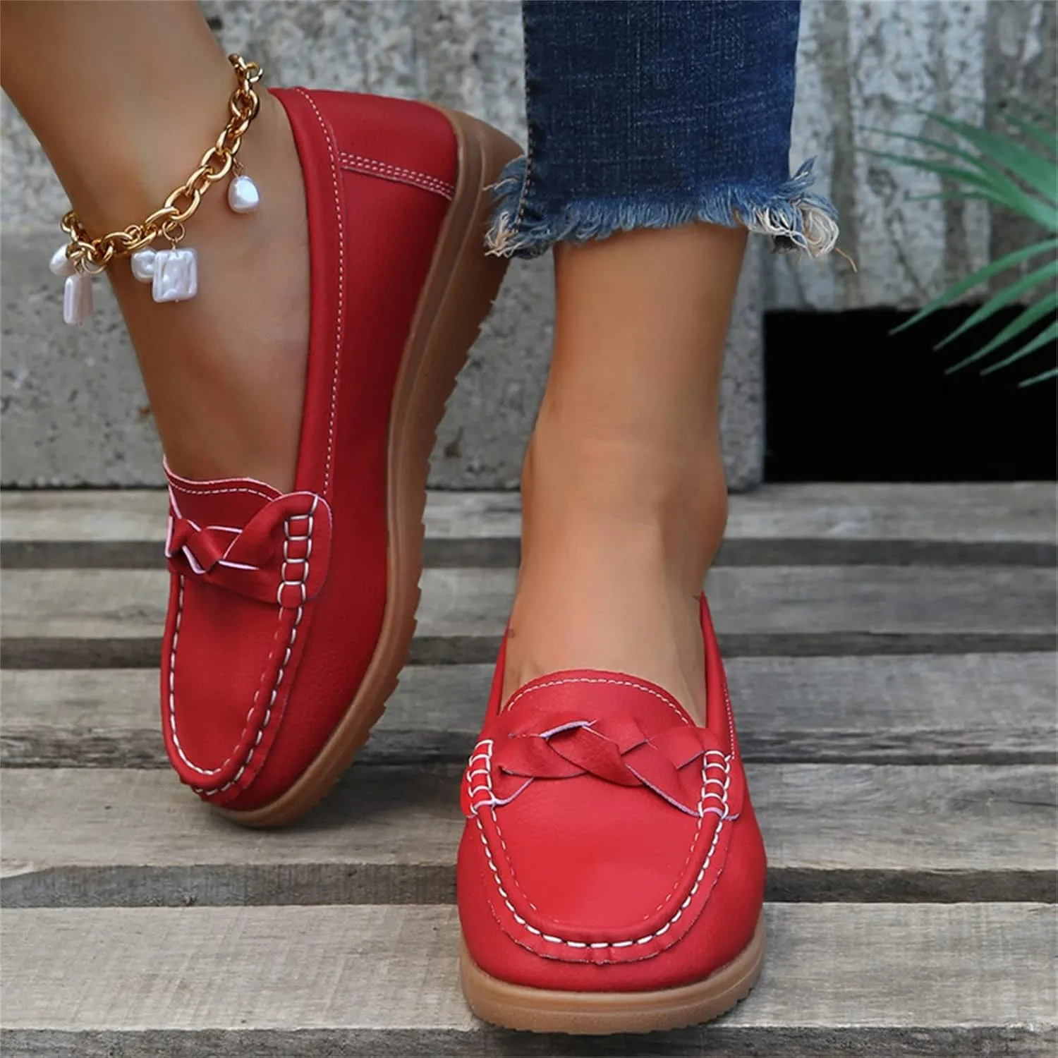 Women’s Loafer Comfortable Office Shoes Dressy Flat Shoes Slip On Shoes Business Shoes Comfy Casual Loafer Work Shoes